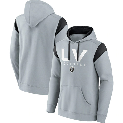 Men's Las Vegas Raiders Silver Call The Shot Pullover Hoodie